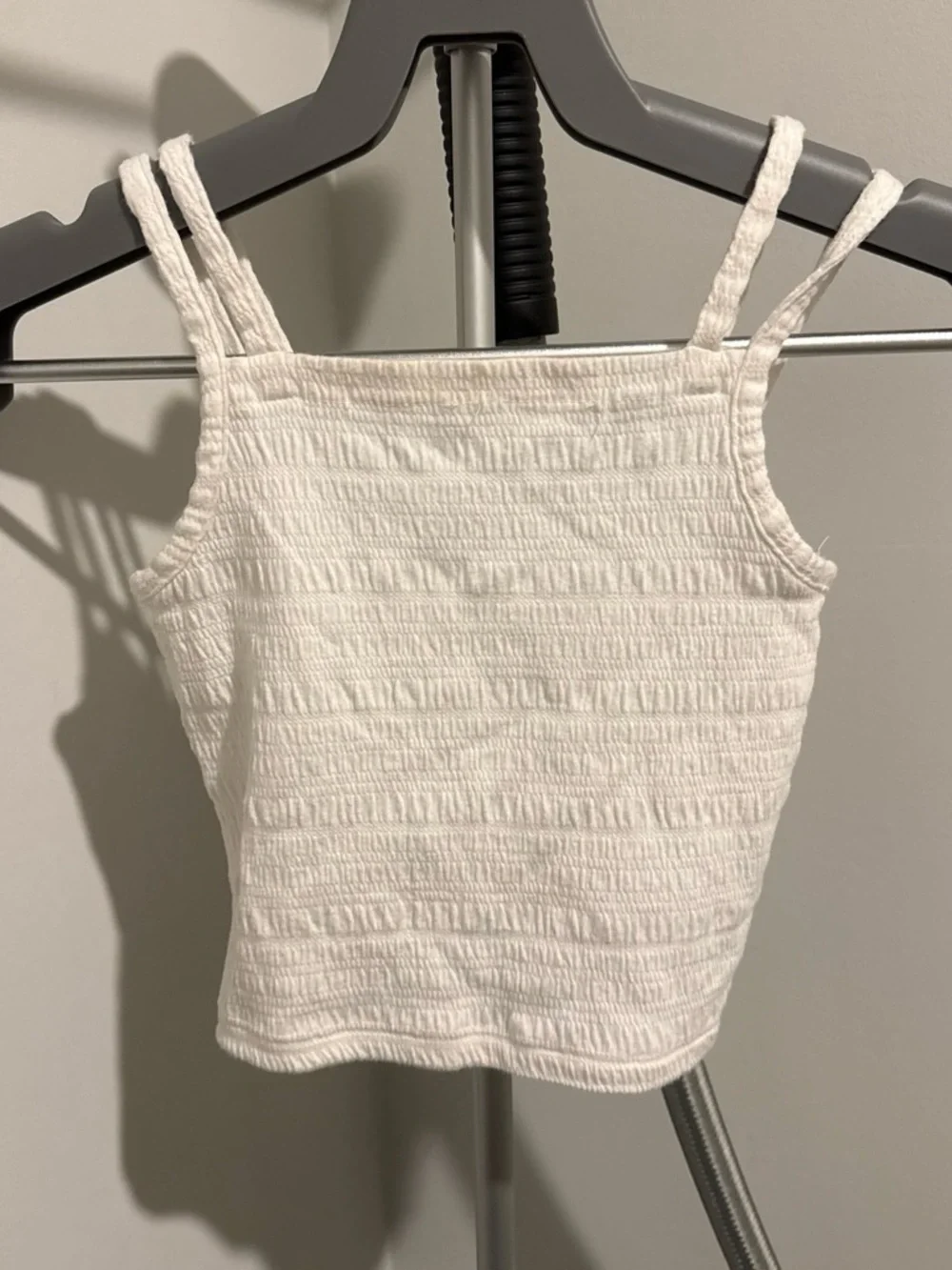 White Smocked Tank Top - kids Casual Camisole